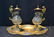 GILT METAL & CHAMPLEVE CONDIMENT SET