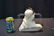 WHITE ALABASTER BUST OF WOMAN SURROUNDED - 5