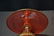 BOHEMIAN MOSER ? CRANBERRY & GOLD GLASS TAZZA - 8