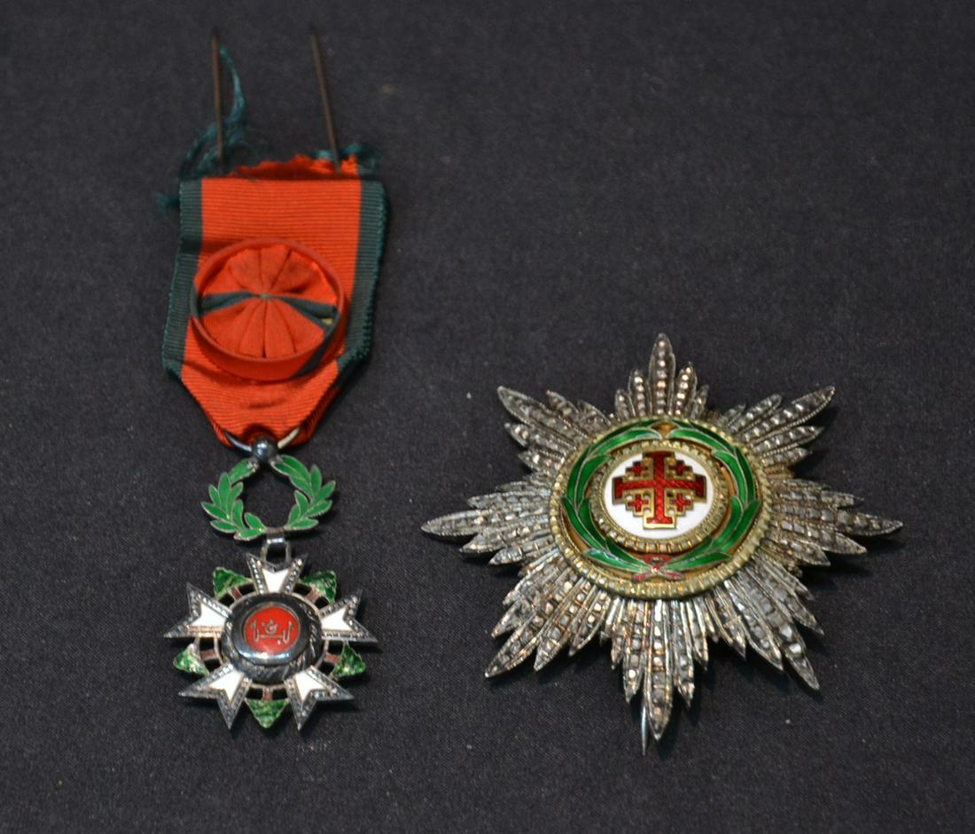 (2) ENAMEL SILVER ? BADGES: (2) ENAMEL SILVER ? BADGES