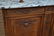 FRENCH OAK MARBLE TOP HUTCH - 5