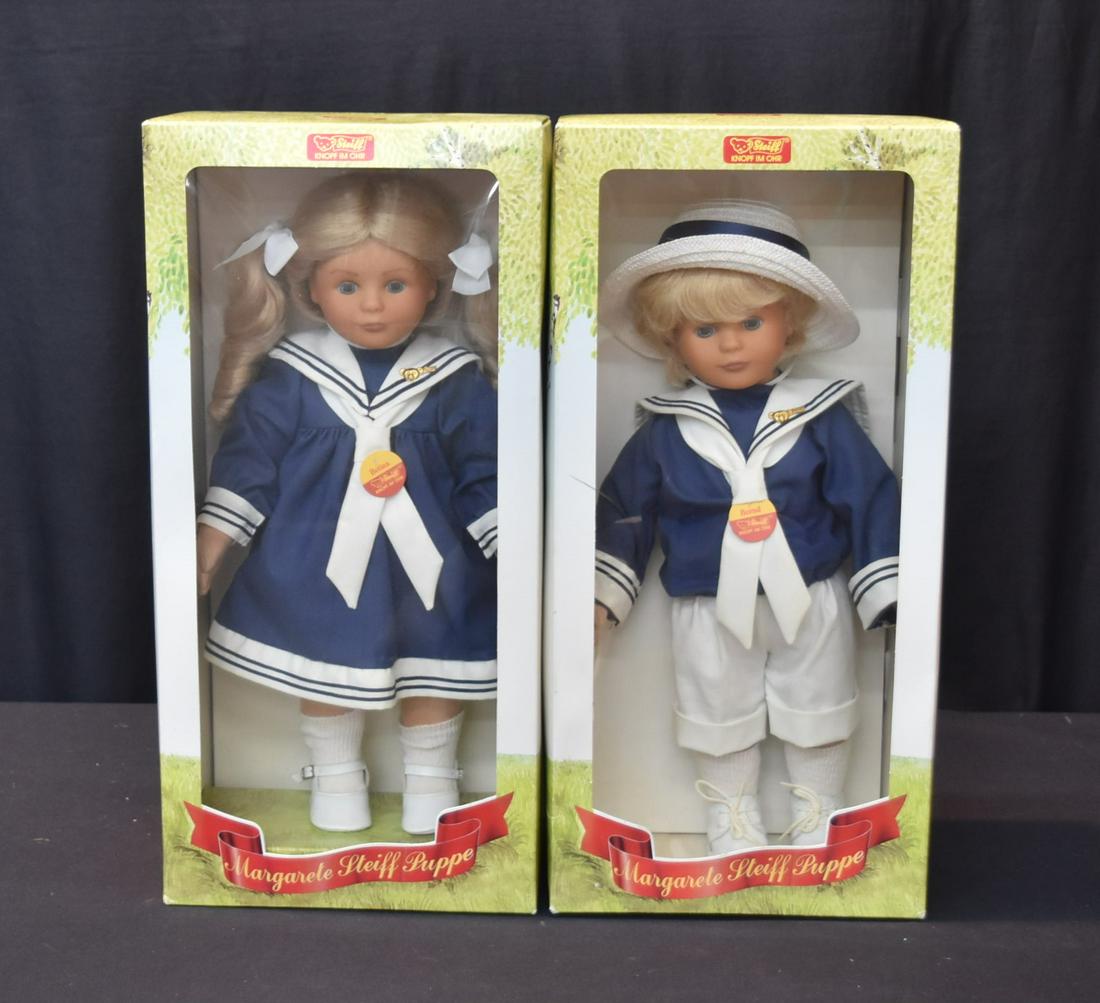 (2) STEIFF DOLLS IN BOX: (Pr) STEIFF DOLLS OF BERND & BETINA" IN BOX / STEIFF "BETINA" & STEIFF "BERND" , IN ORIGINAL BOX - 16" TALL