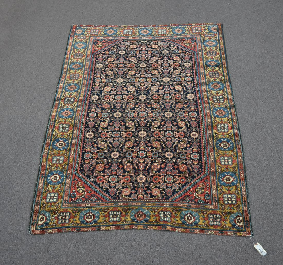 ANTIQUE HAMADAN RUG - 4' 6" x 6' 4": ANTIQUE HAMADAN RUG - 4' 6" x 6' 4"