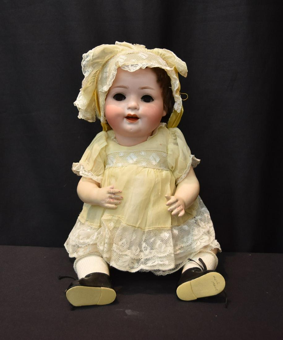 HEUBACH KOPPELSDORF 300 , BISQUE HEAD DOLL: HEUBACH KOPPELSDORF # 300 , 2/0 WITH BROWN SLEEP EYES - HEAD IS 10 1/2" , 14 1/2" TALL