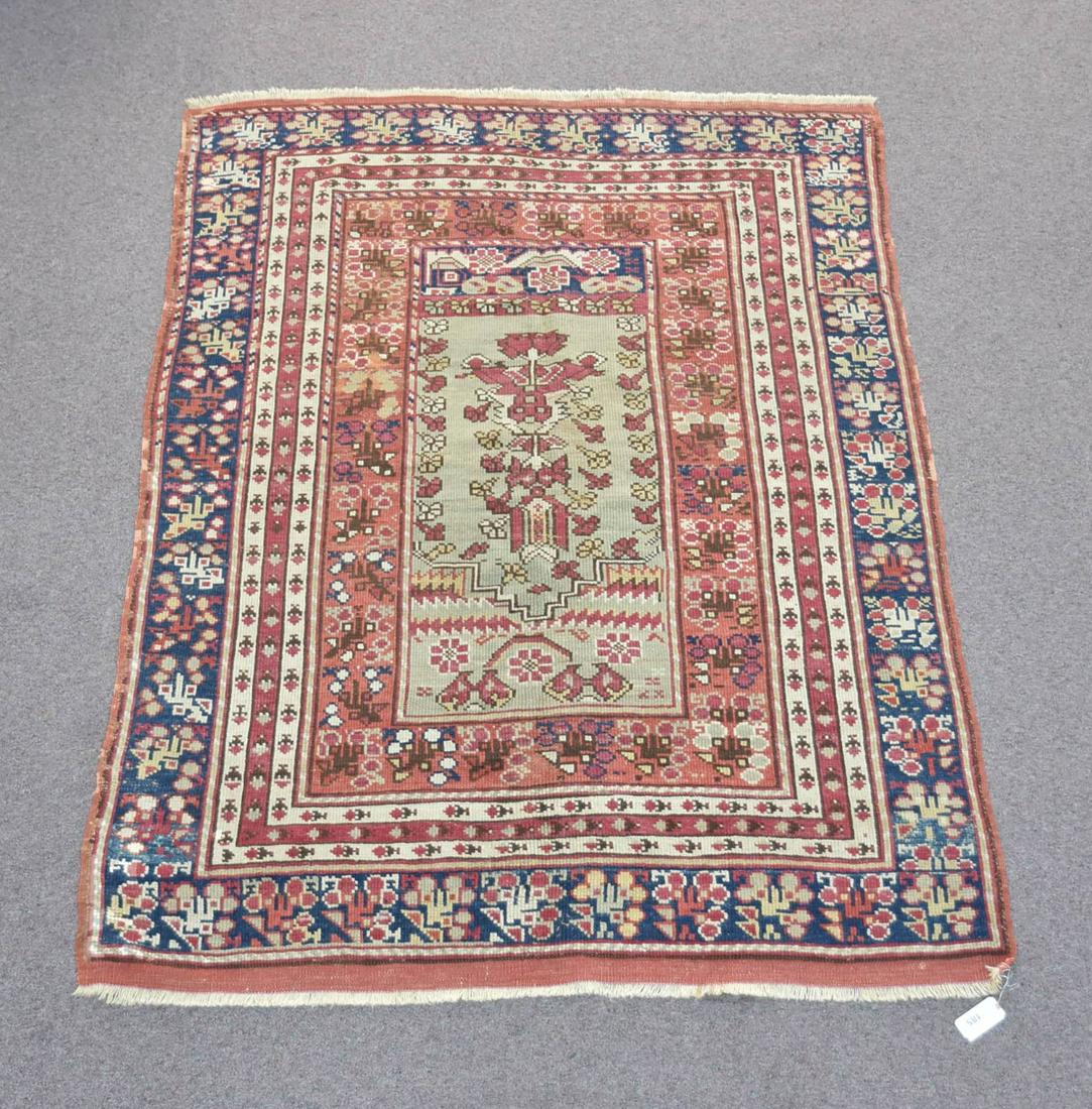 ANTIQUE TURKISH RUG - 4' 8" x 6' 2": ANTIQUE TURKISH RUG - 4' 8" x 6' 2"