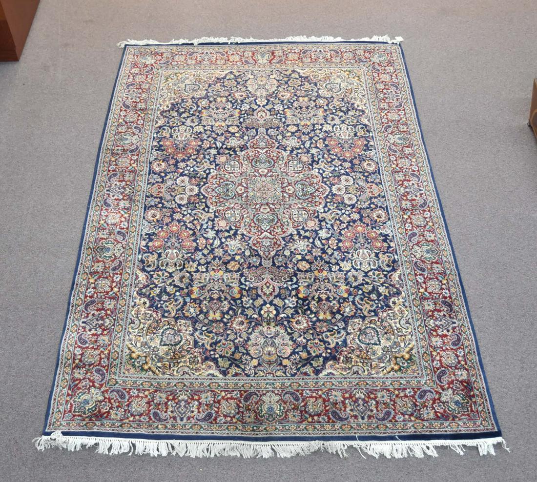 6' x 9' BLUE PAKISTAN RUG: ACTUAL SIZE 6' 1" x 9' 2"