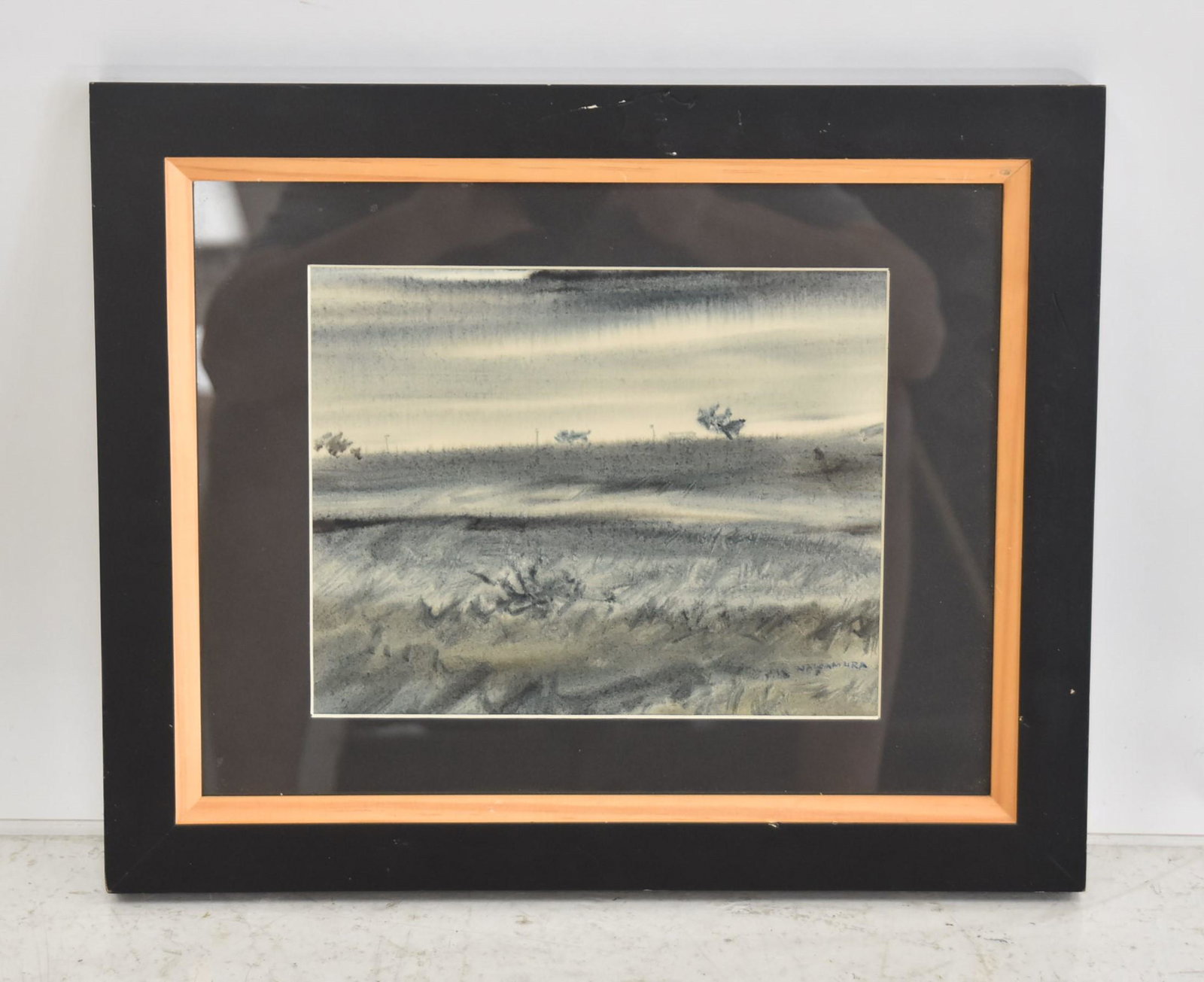 KAZUO NAKAMURA (1926-2002) WATERCOLOR LANDSCAPE: SIGNED K. NAKAMURA , LOWER RIGHT - 9 1/2" x 7 1/2" ; 16 1/2" x 13 1/2"