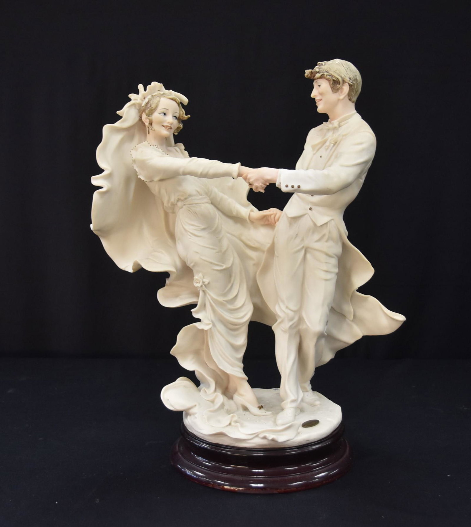 LARGE GIUSEPPE ARMANI BRIDE & GROOM: DANCING FIGURE - 15" x 8" x 18"