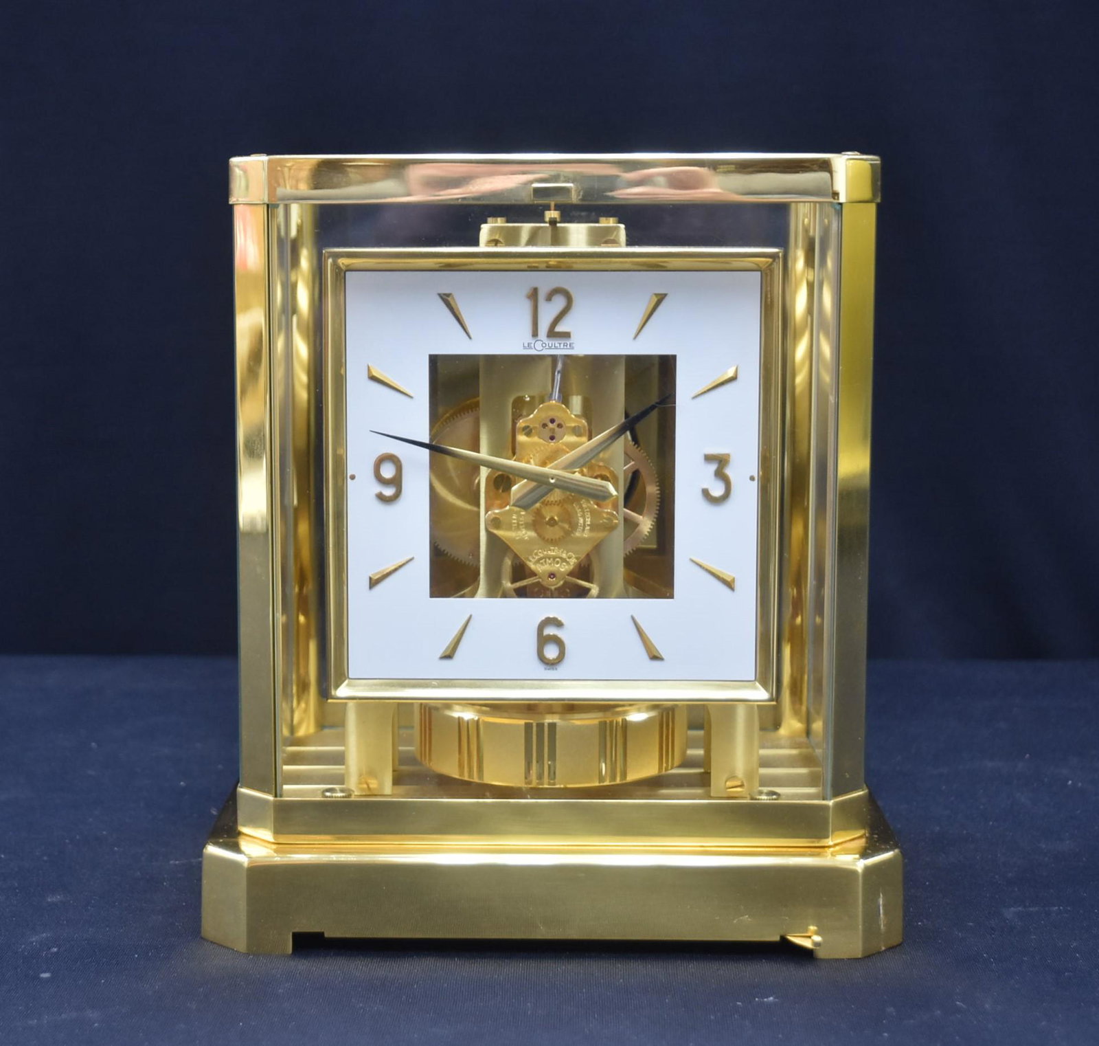 JAEGER LeCOULTRE ATMOS CLOCK: JAEGER LeCOULTRE ATMOS SQUARE FACE CLOCK - 8 1/2" x 6 1/2" x 9"