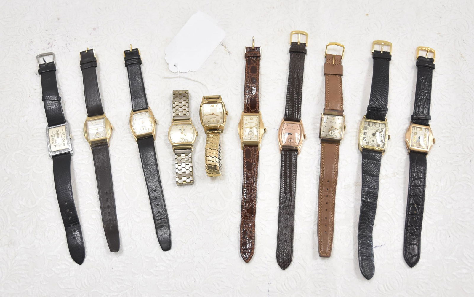 (10) ASSORTED VINTAGE GOLD FILLED WATCHES: INCLUDING WALTHAM , GRUEN, (4( BULOVA, BENRUSS & WITTENHAUER