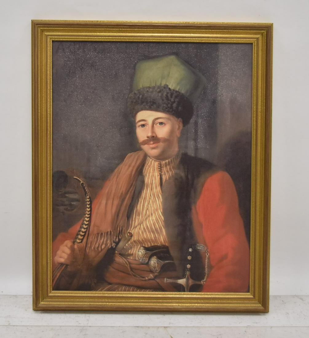 OIL ON CANVAS PORTRAIT OF MIDDLE EASTERN MAN: 24" x 29 1/2" ; 28" x 35" FRAMED