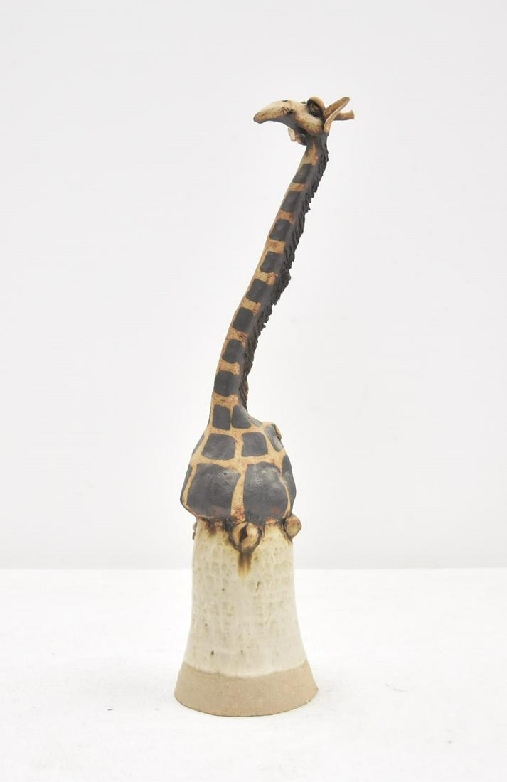 EARLY TODD WARNER GIRAFFE BELL: EARLY ORIGINAL TODD WARNER GIRAFFE BELL SCULPTURE , SIGNED TODD WARNER , 1975 - 3" x 15"