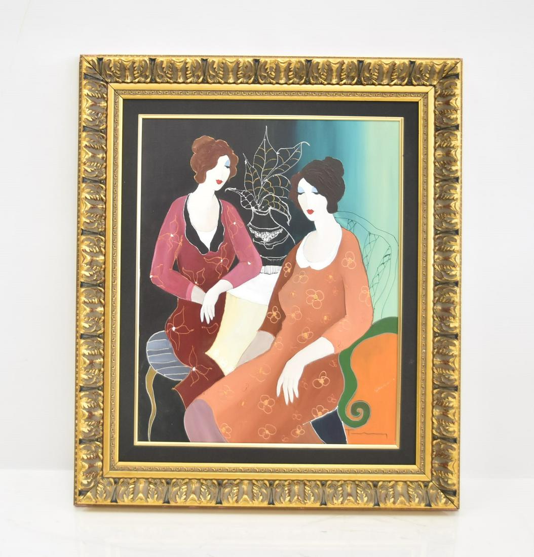 ITZCHAK TARKAY (ISRAEL, 1935-2012) OIL ON CANVAS: TITLED "A SERENE MOMENT" , SIGNED TARKAY , LOWER RIGHT - 22" x 28" ; 33" x 38" OVERALL
