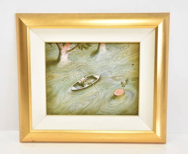 VLADIMIR KUSH , GICLEE ON CANVAS "CURRENT": VLADIMIR KUSH (RUSSIANb. 1965) GICLEE ON CANVAS , TITLED "CURRENT" , HAND SIGNED KUSH , NUMBERED 204/325 , WITH CERTIFICATE & INFO - IMAGE SIZE IS 11" x 14" , OVERALL SIZE IS 23" x 20 1/4"