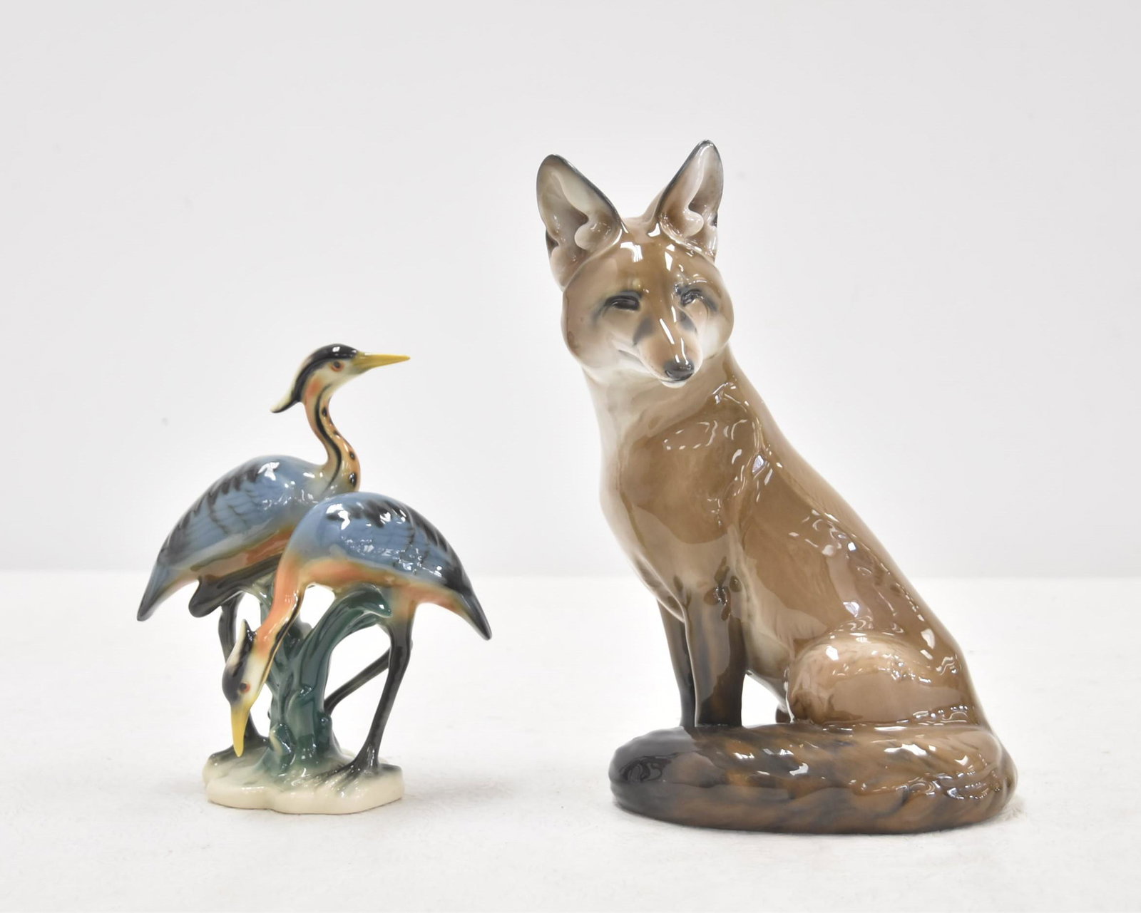 (2) PORCELAIN ANIMALS - ROSENTHAL SEATED FOX (1 of 12)