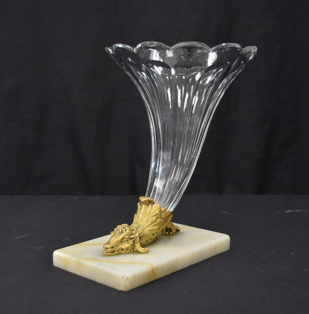 BRONZE & CUT GLASS CORNACOPIA VASE (1 of 11)