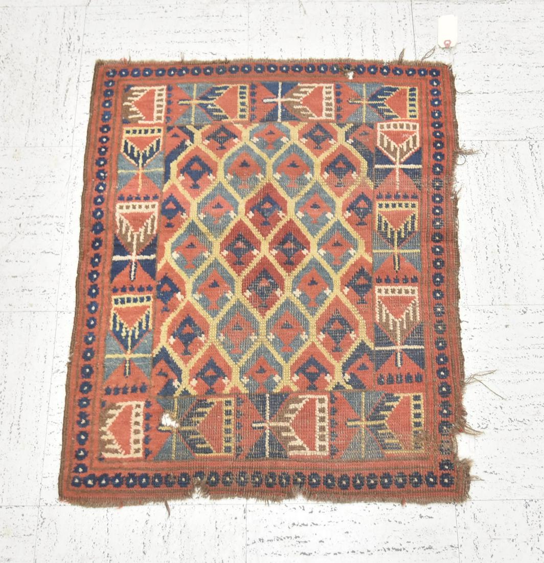 ANTIQUE TRIBAL RUG - 25" x 31" (1 of 9)