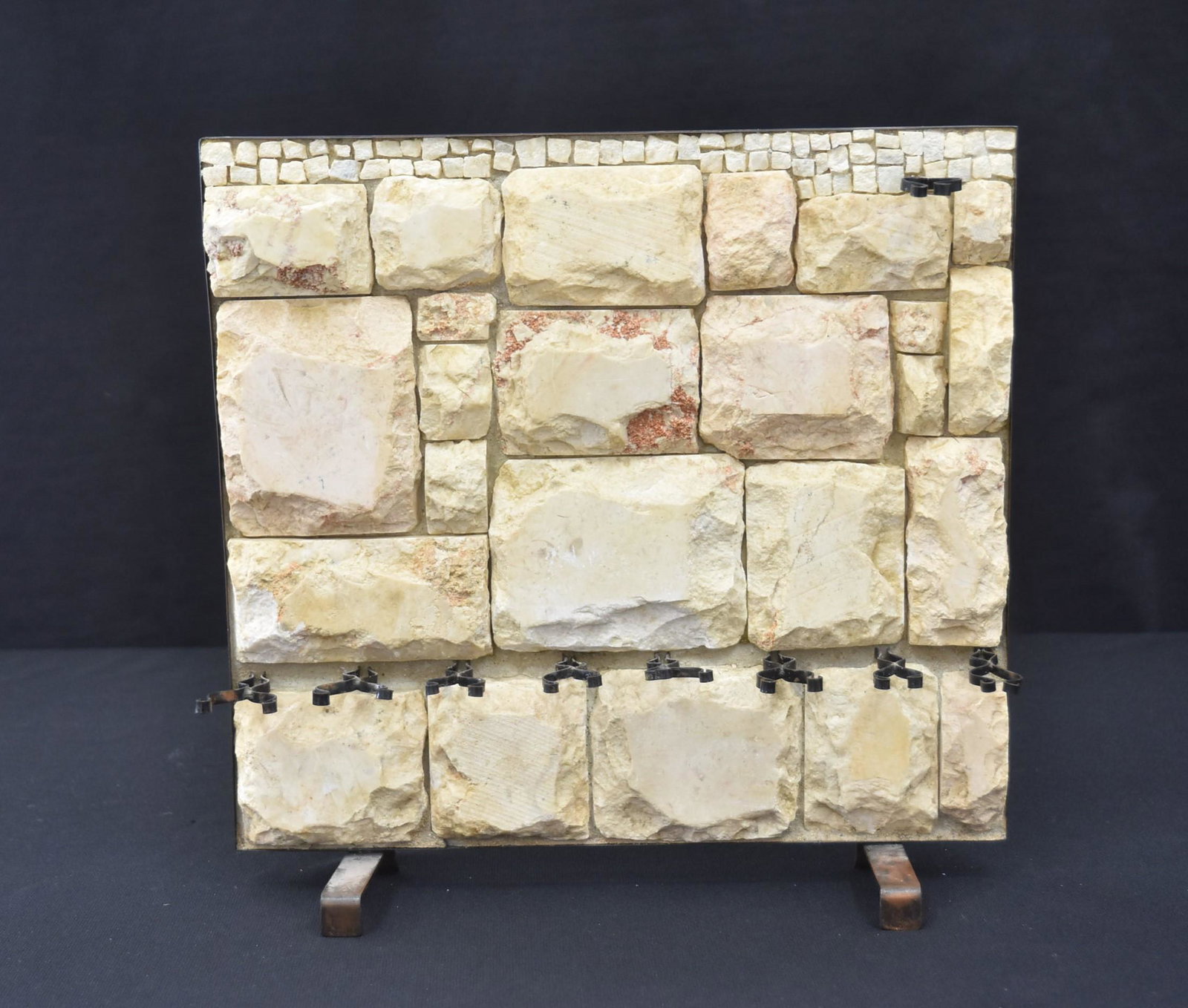 JUDAICA WESTERN WALL STONE MENORAH: SM SHALY JUDAICA WESTERN WALL STONE MENORAH BY SM SHALY JERUSALEM - 12" x 10 1/2"