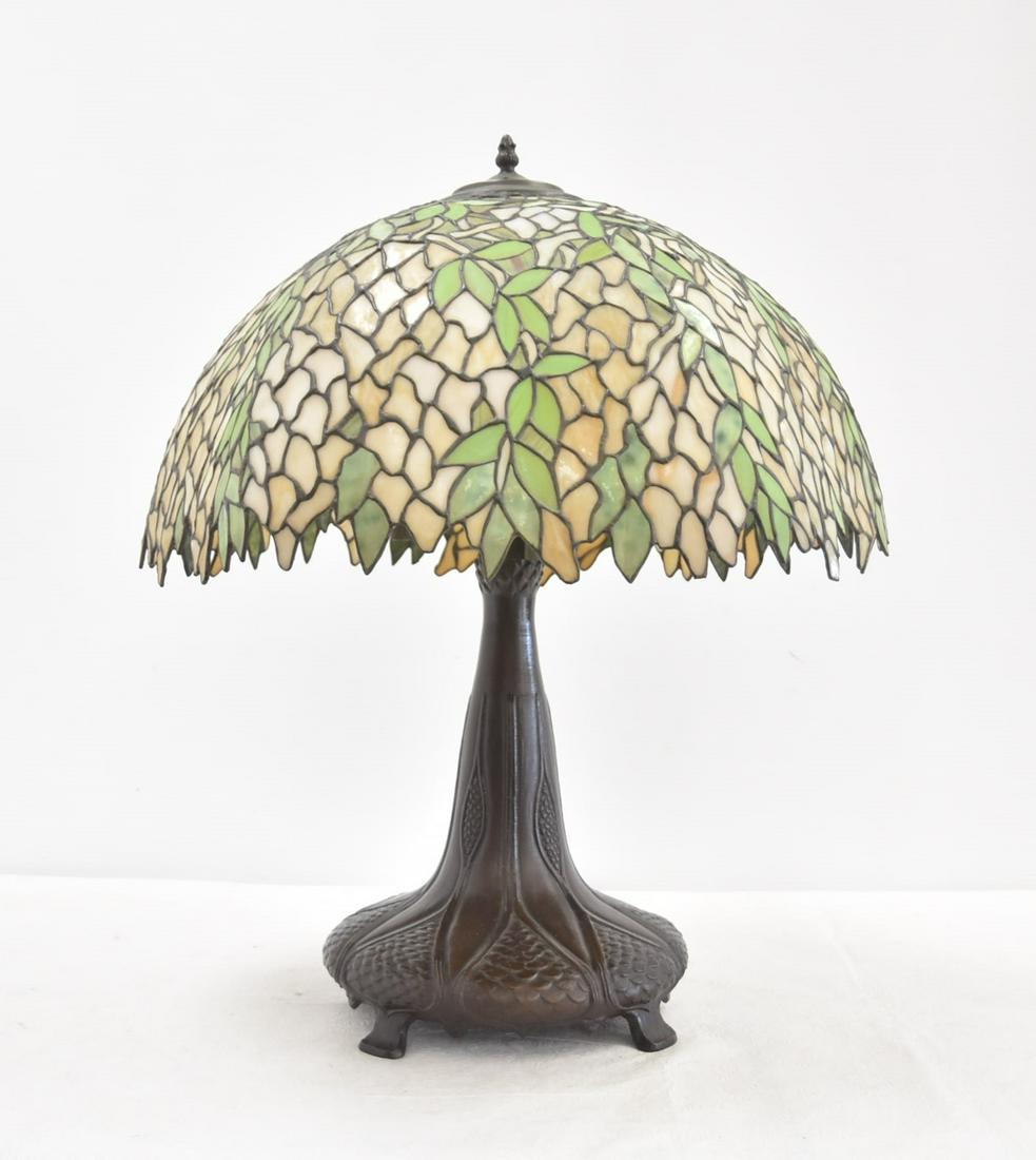 LARGE CONTEMPORARY LEADED GLASS LAMP (1 of 16)