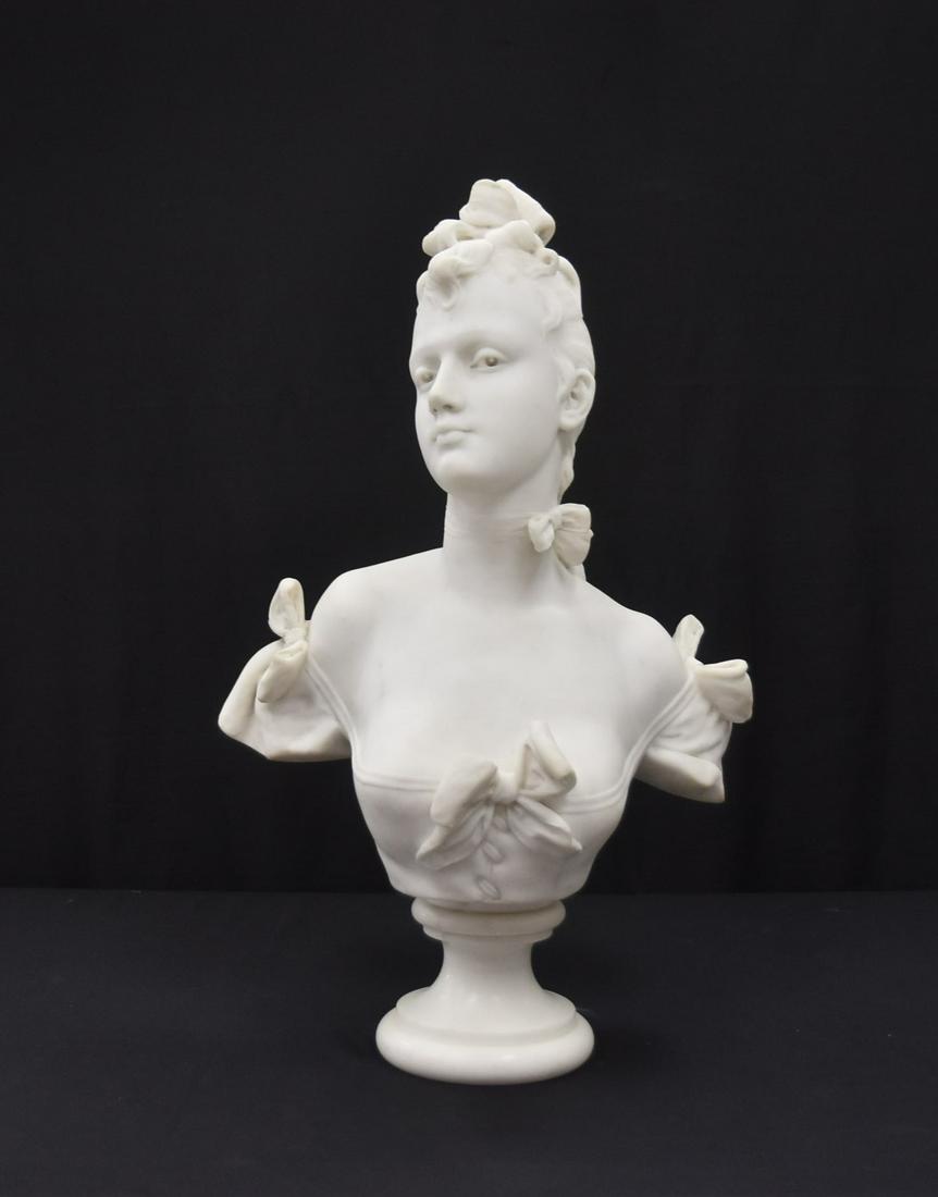 ANTONIO PIAZZA , ITALIAN MARBLE BUST OF MAIDEN (1 of 16)