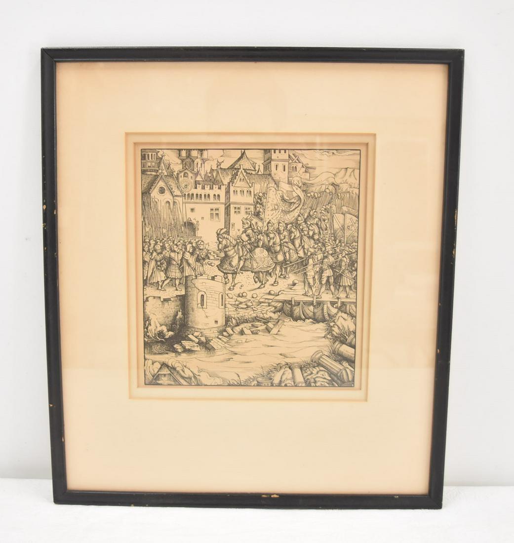 HANS BURGKMAIR , WOODCUT PRINT (1 of 12)