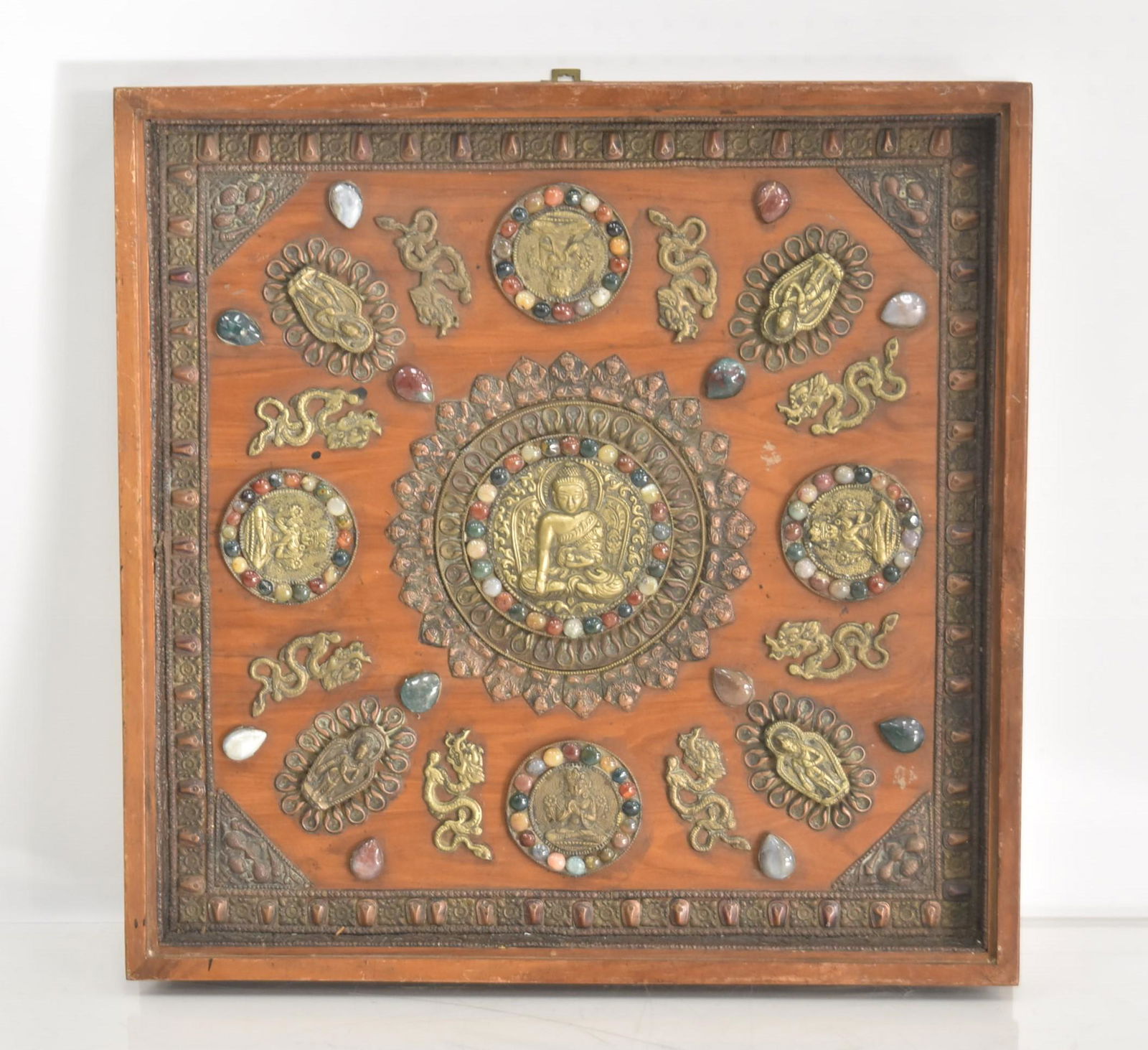 JEWELED TIBETAN WALL PLAQUE (1 of 12)