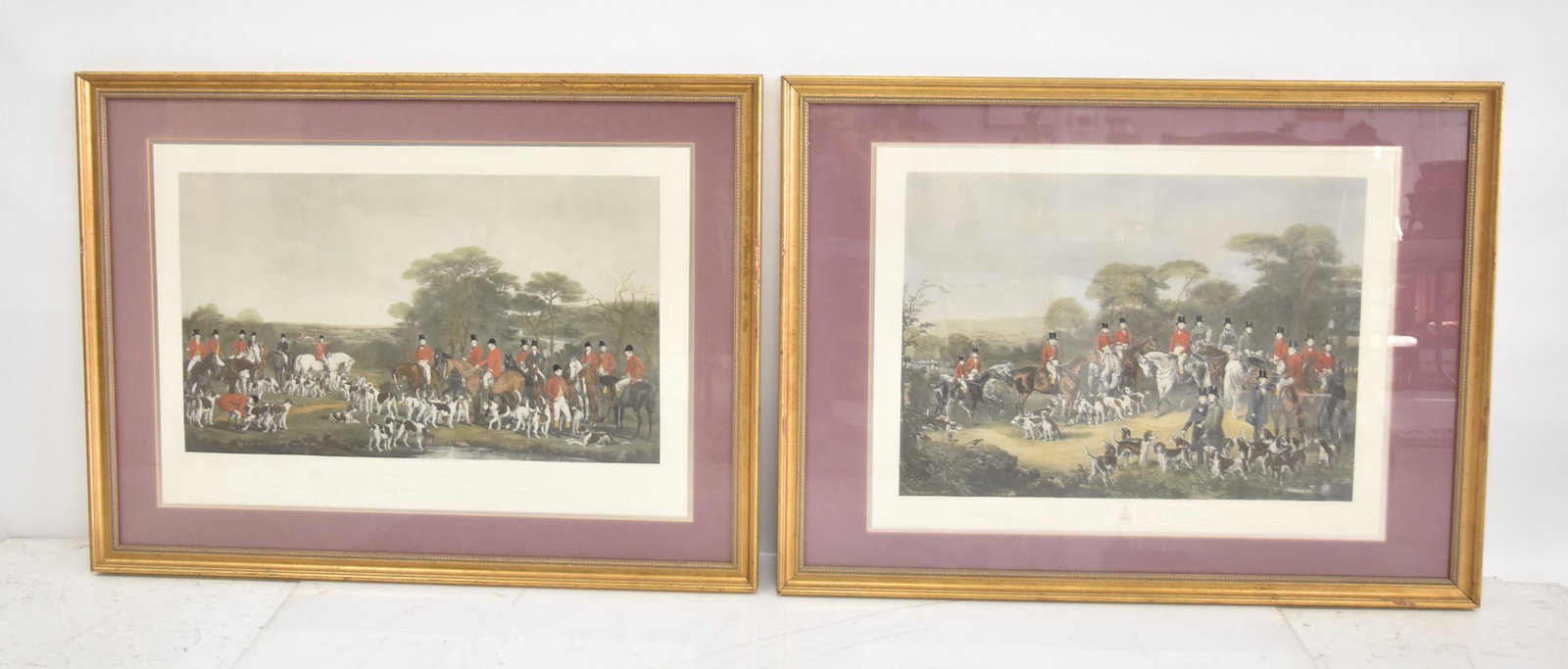 (Pr) HAND COLORED FOX HUNT PRINTS ; AFTER (1 of 16)