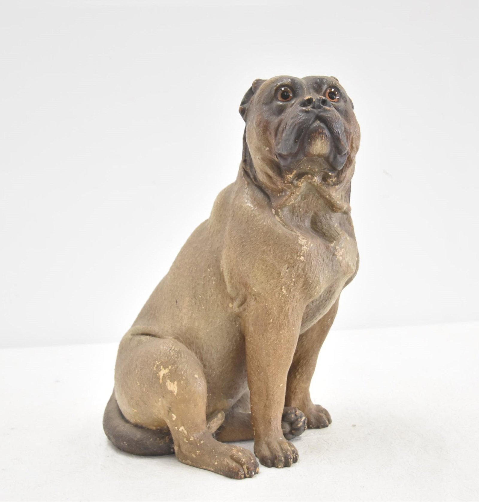 AUSTRIAN TERRACOTTA SEATED BULLDOG (1 of 13)