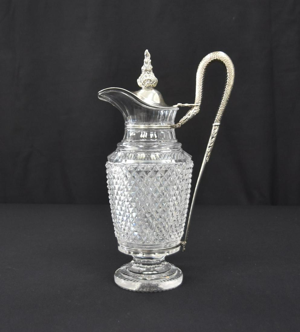 VICTORIAN STERLING SILVER & CUT GLASS PITCHER (1 of 12)