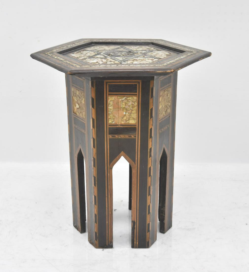 ANTIQUE MOORISH STAND WITH MOTHER OF PEARL INLAY (1 of 11)
