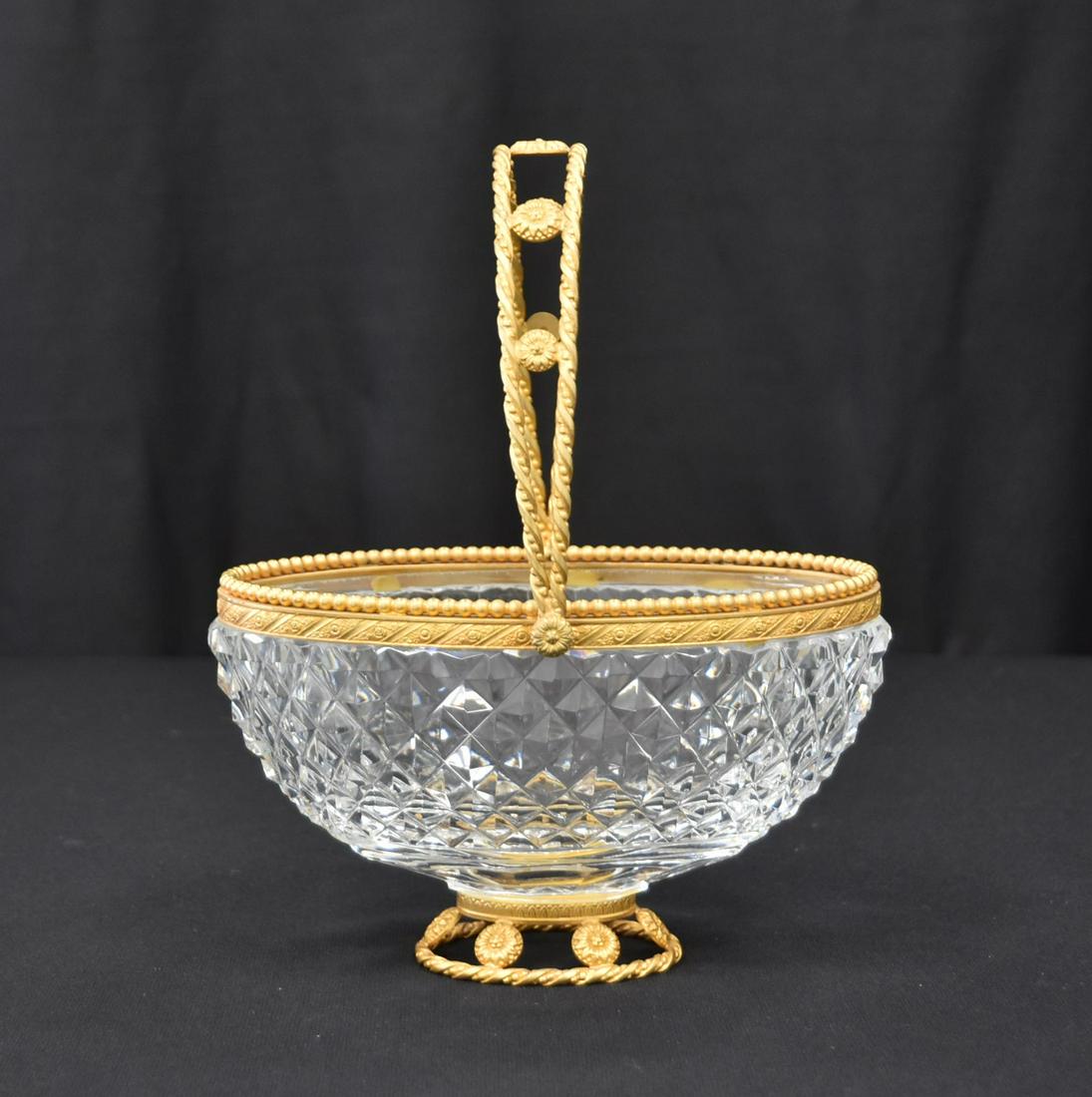 GILDED METAL & CUT GLASS BASKET (1 of 9)