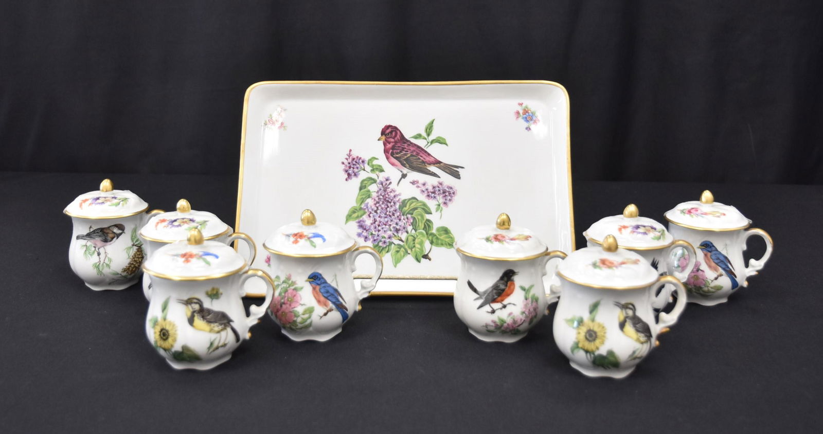 (8) LIMOGES PORCELAIN COVERED CHOCOLATE CUPS (1 of 11)