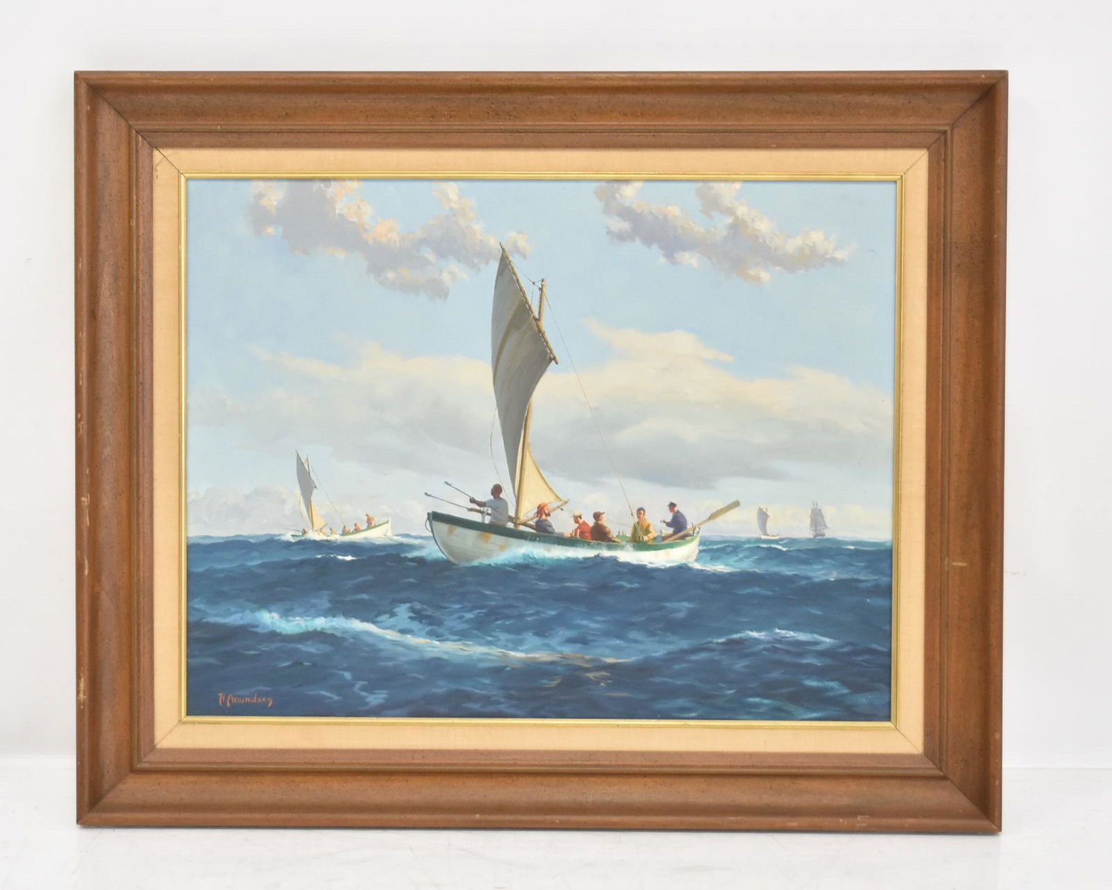HJALMAR "CAPPY" AMUNDSEN , OIL ON CANVAS WHALING BOATS (1 of 16)