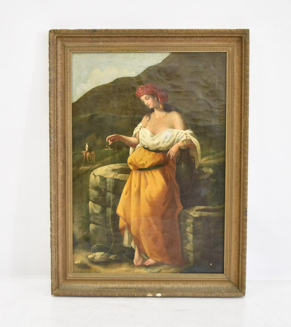 19thC ORIENTALIST OIL ON CANVAS PORTRAIT OF WOMAN (1 of 11)