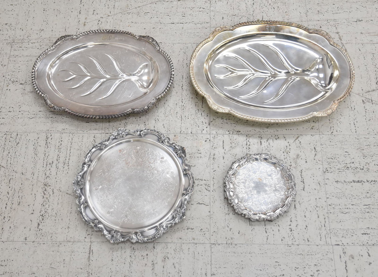 (4) WALLACE SILVER PLATE SERVING PIECES (1 of 12)