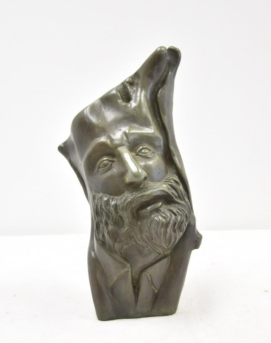 JUDITH BERNSTEIN , STONE SCULPTURE: JUDITH BERNSTEIN STONE SCULPTURE OF "JEREMIAH" , SIGNED JUDITH BERNSTEIN , TITLED JEREMIAH - 7" x 8" x 15"