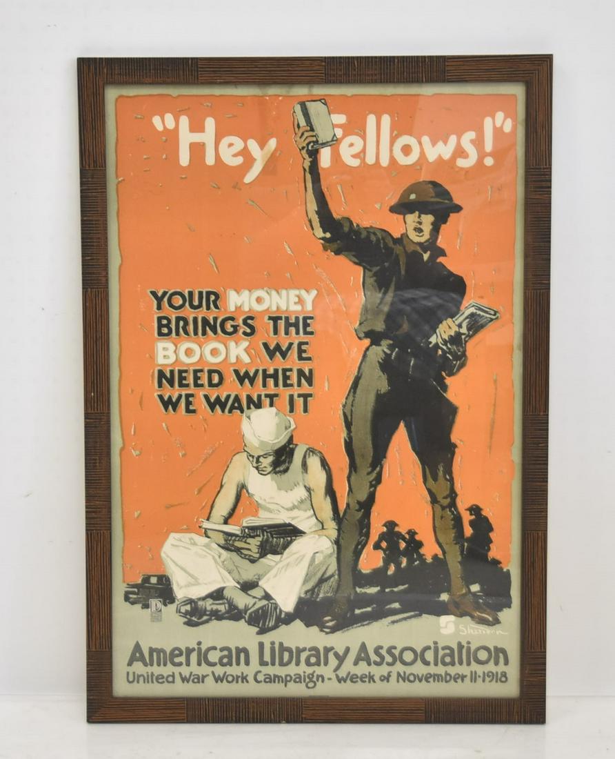 "HEY FELLOWS" WORLD WAR 1 POSTER (1 of 6)