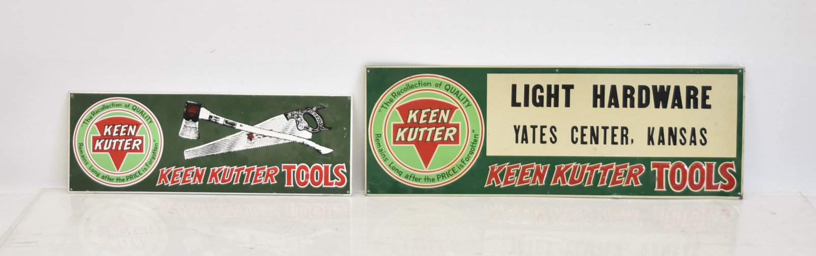 (2) KEEN KUTTER TOOLS ADVERTISING SIGNS (1 of 8)