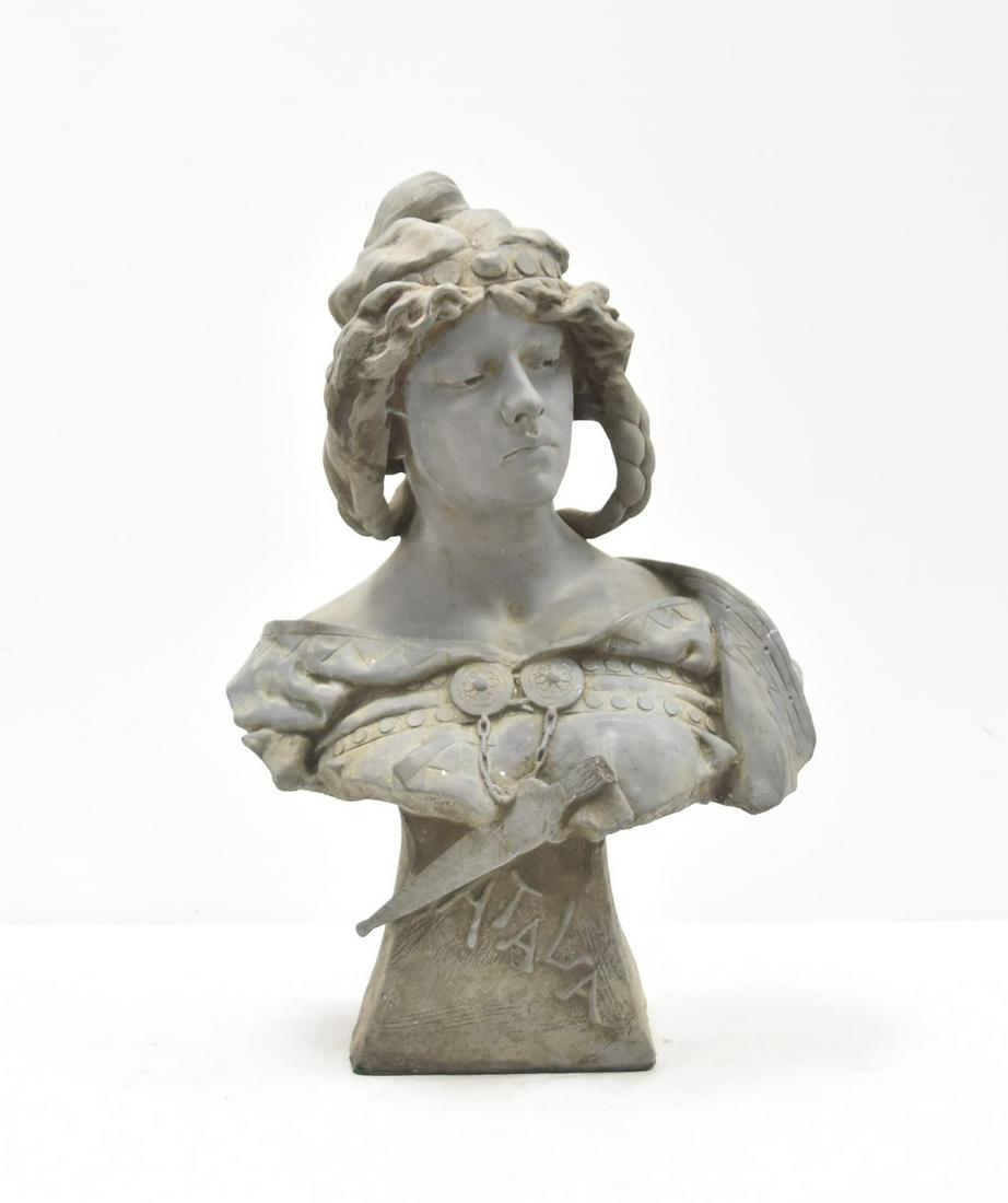 AFTER EMMANUEL VILLANIS , "ATALA" SPELTER BUST (1 of 11)