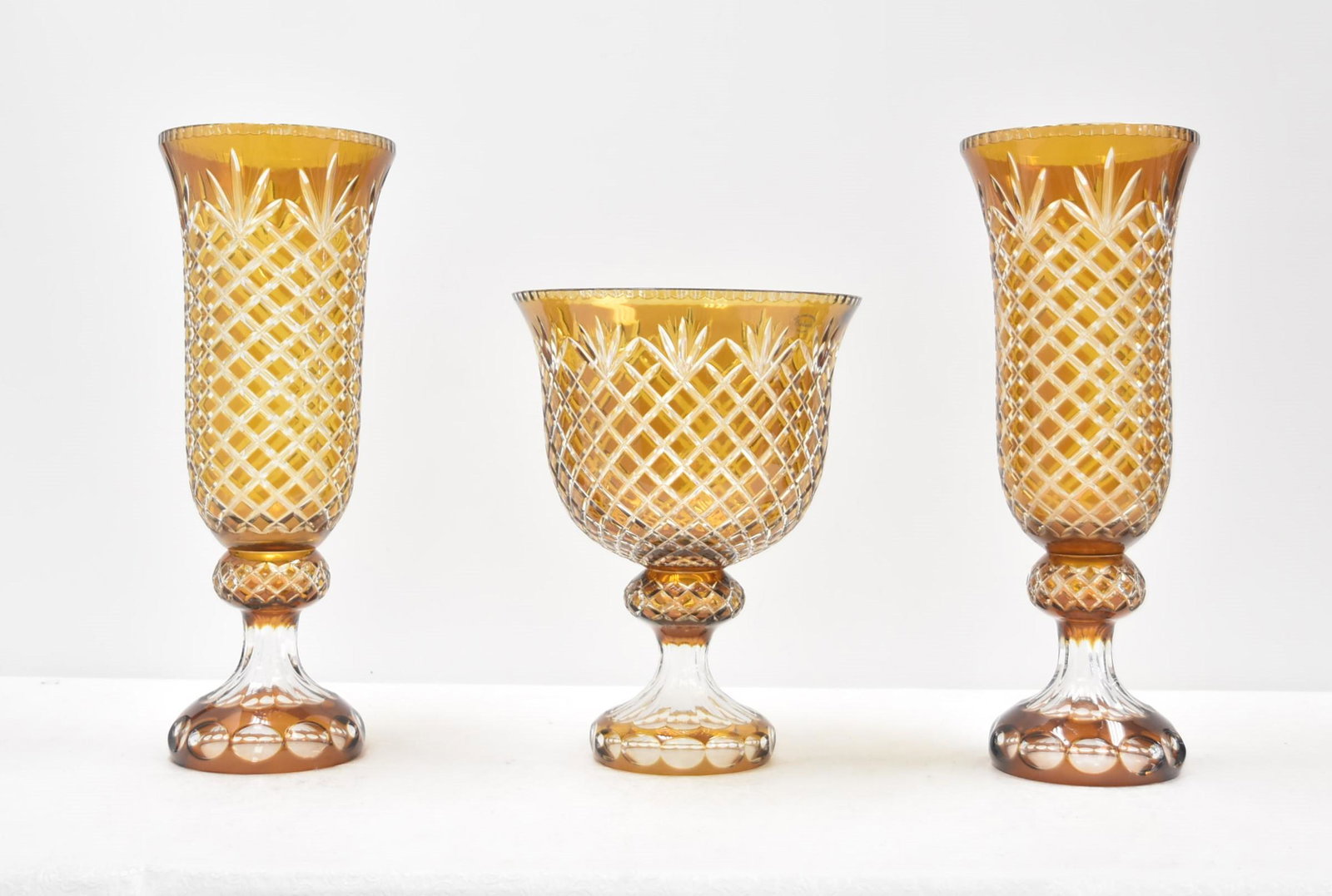 LARGE (3)pc BADASH CRYSTAL CONSOLE SET (1 of 10)