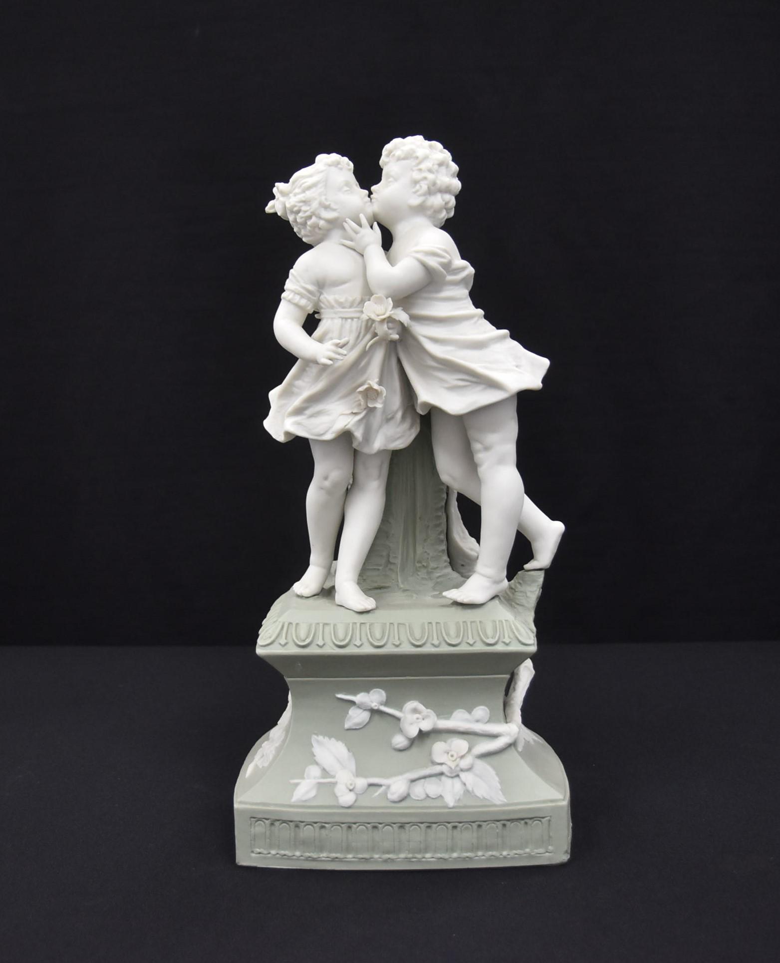 2-TONE BISQUE PORCELAIN FIGURE (1 of 9)
