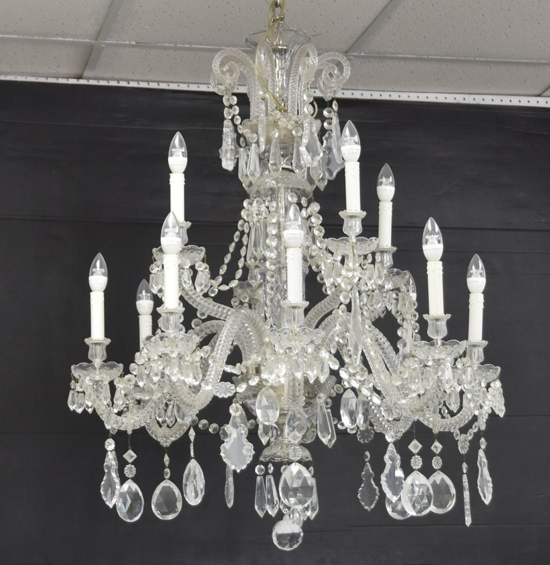 attr BACCARAT , (12) ARM CUT CRYSTAL CHANDELIER (1 of 16)