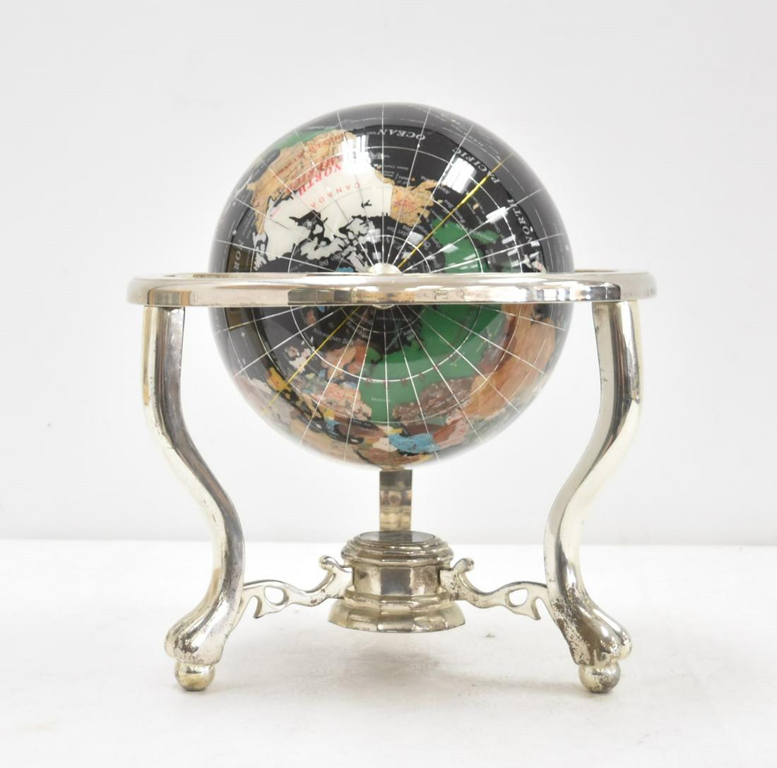 SEMI PRECIOUS STONE GLOBE IN STAND (1 of 13)