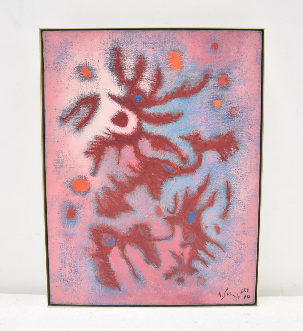 GUSTAVE SINGIER , OIL ON CANVAS ABSTRACT COMPOSITION (1 of 11)