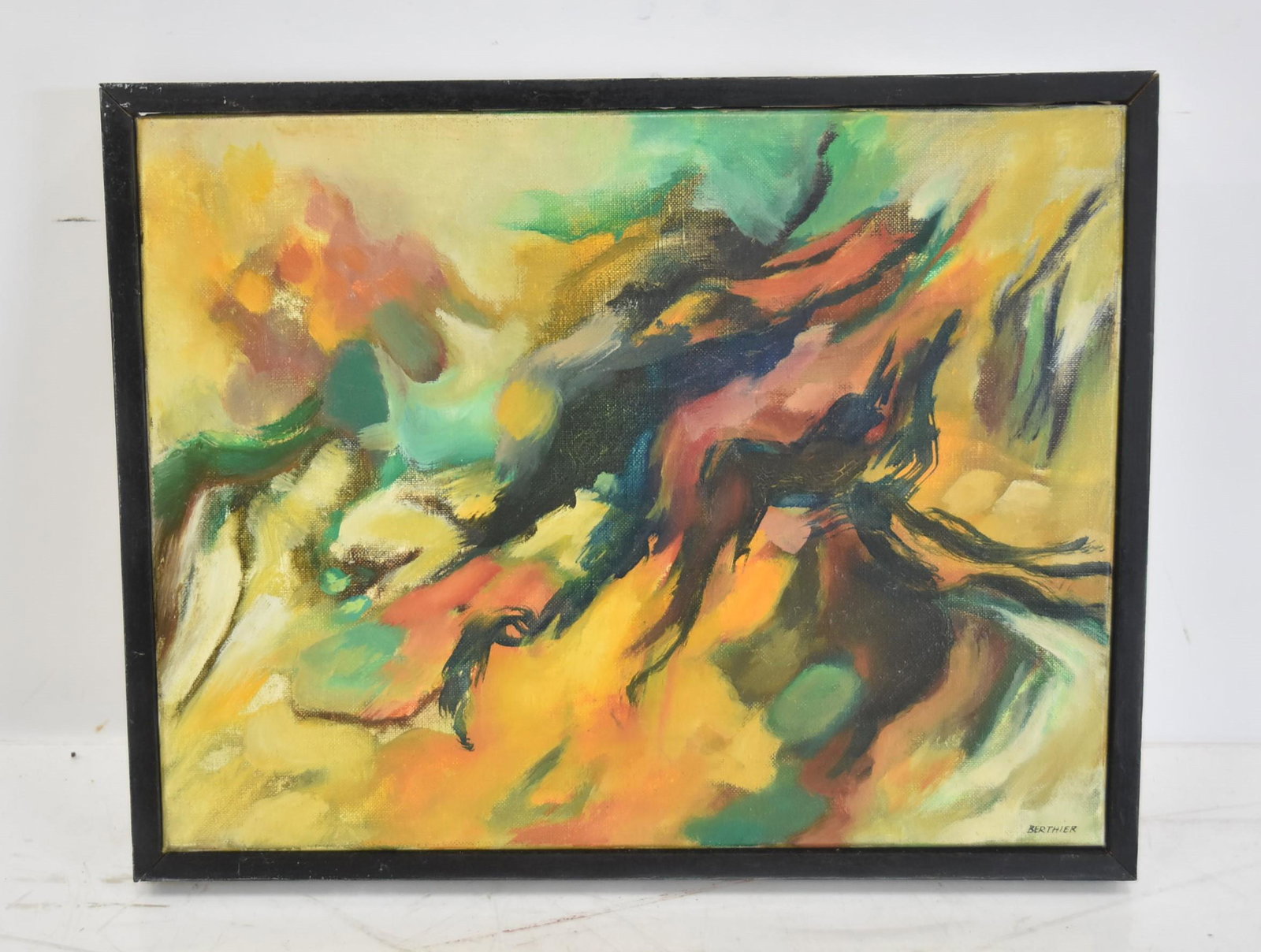 JEAN BERTHIER , OIL ON CANVAS ABSTRACT COMPOSITION (1 of 11)