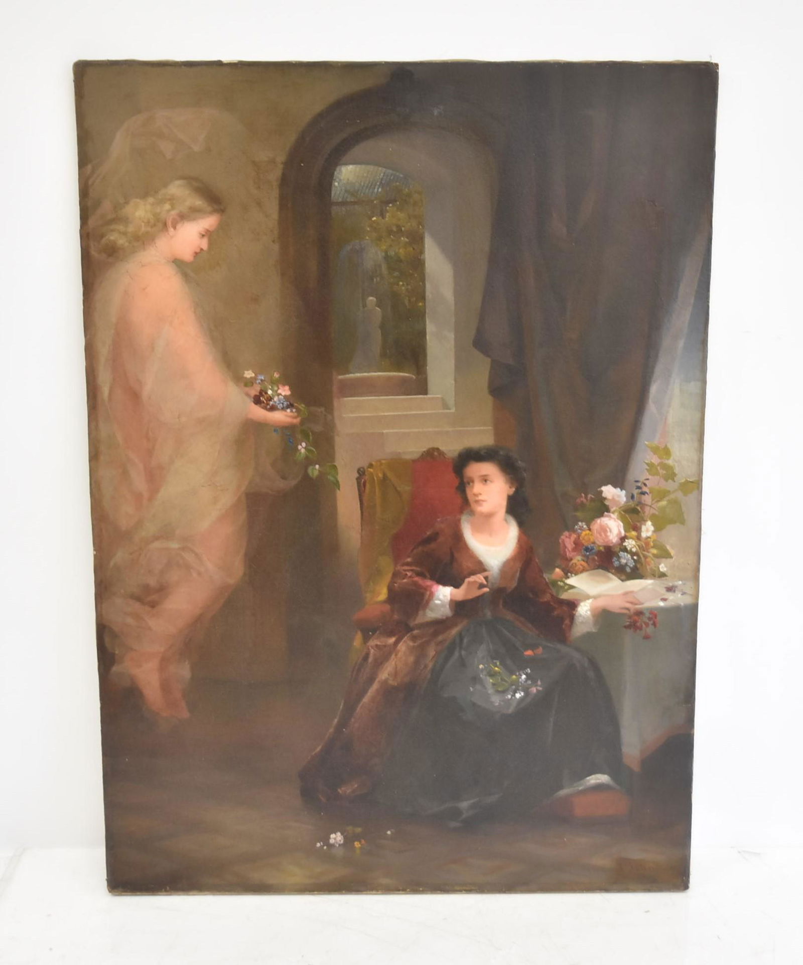 JOSEPH W. JOHNS , OIL ON CANVAS INTERIOR SCENE (1 of 17)