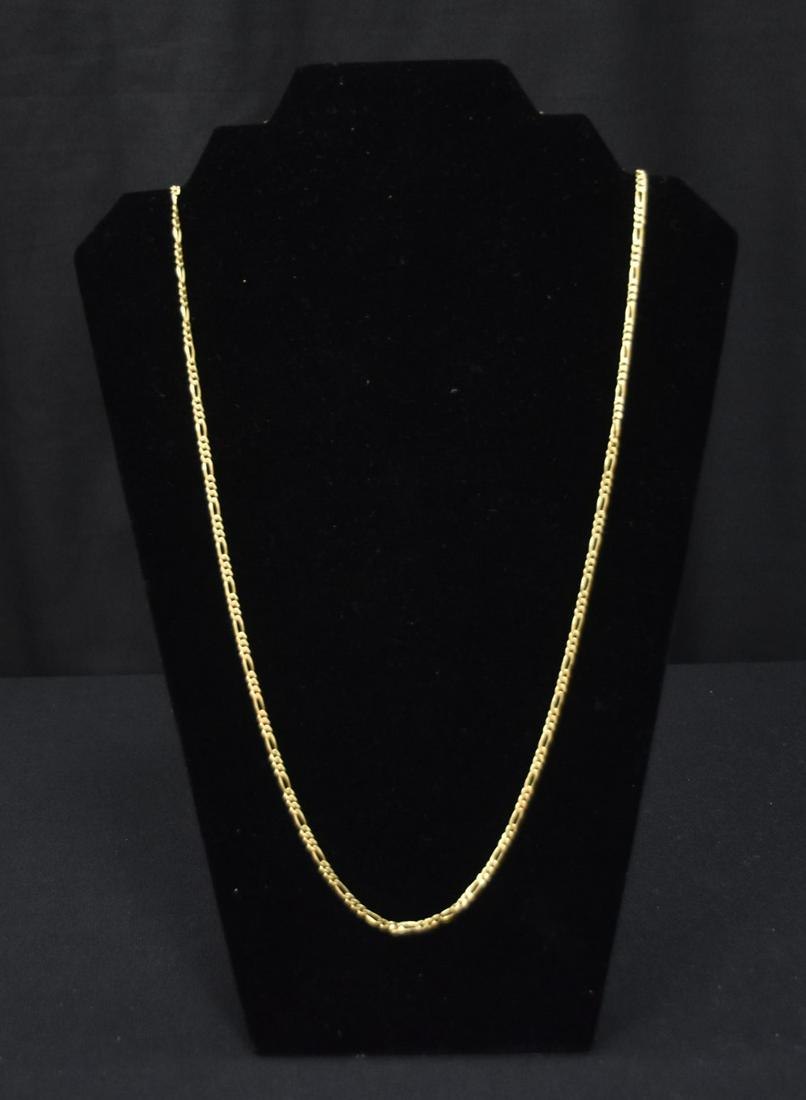 14kt GOLD FIGARO LINK CHAIN NECKLACE - 30" (1 of 10)
