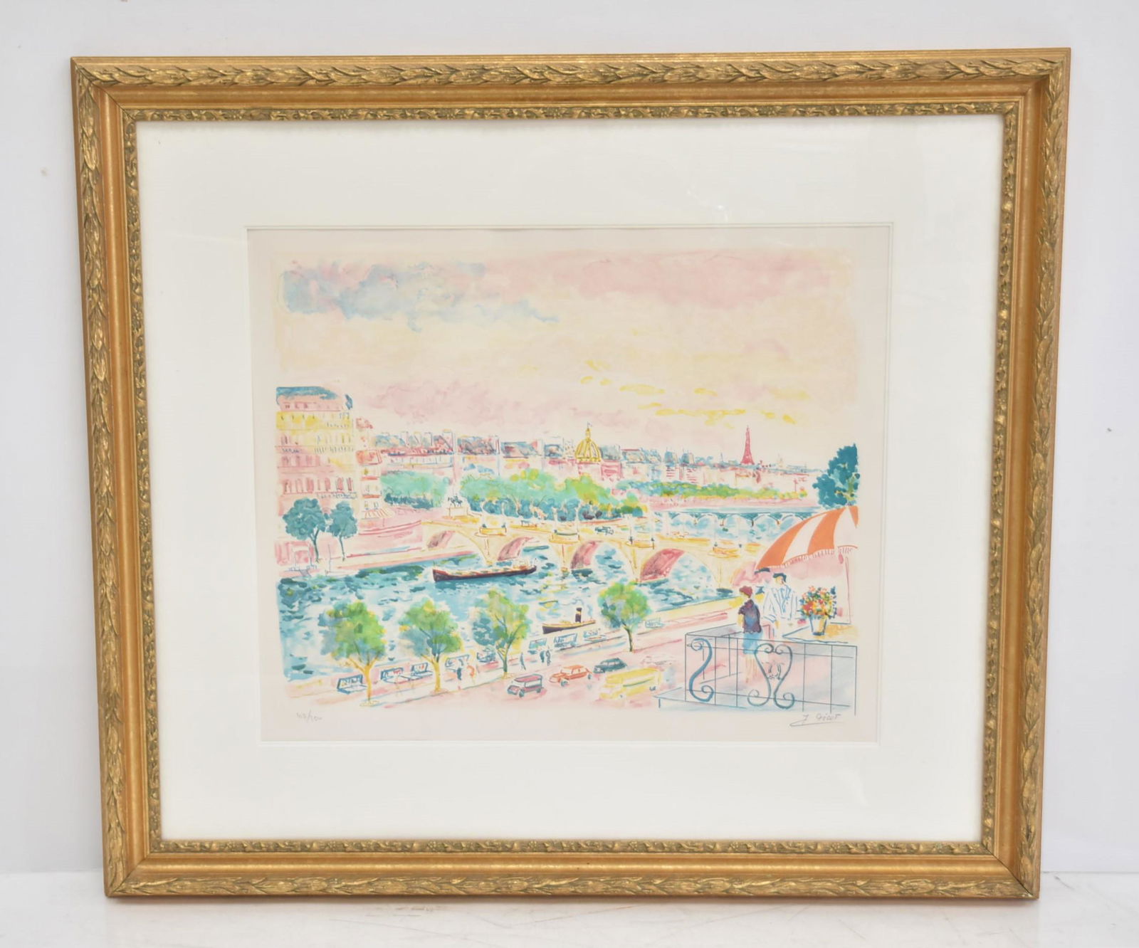Pierre Pages Lithograph, View Of Paris