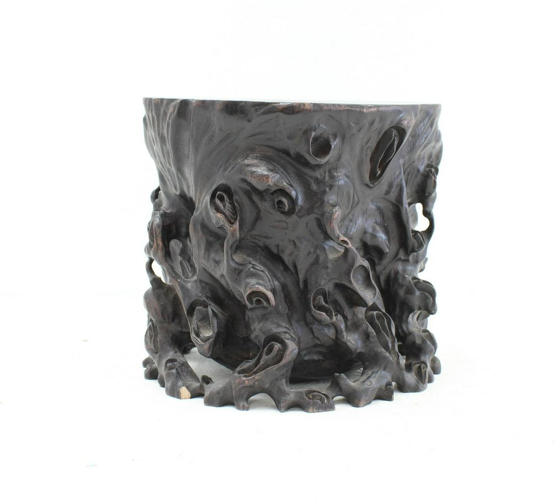 CARVED CHINESE ROOTWOOD STAND (1 of 9)