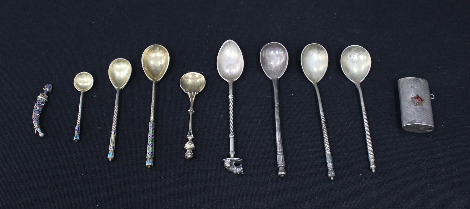 (10) RUSSIAN SILVER & ENAMEL LOT (1 of 20)